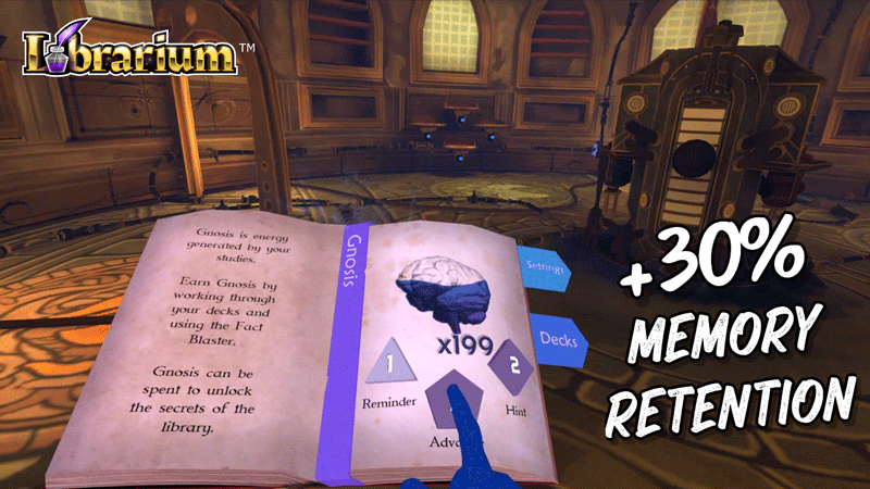 以學科類教育為主的VR創新學習應用《魔法圖書館》，趣味互動有效加深記憶