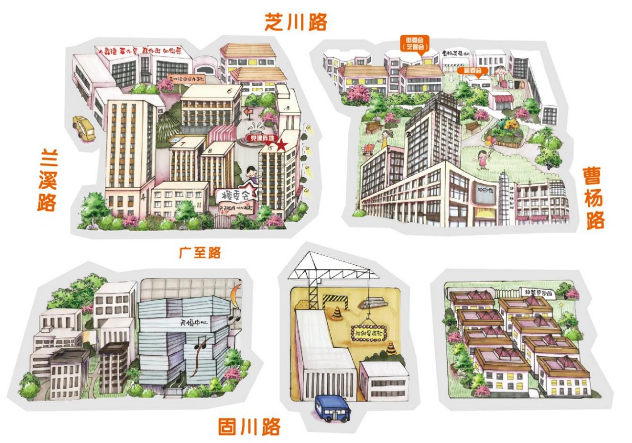 天匯綜合體手繪平面圖。真如鎮街道供圖