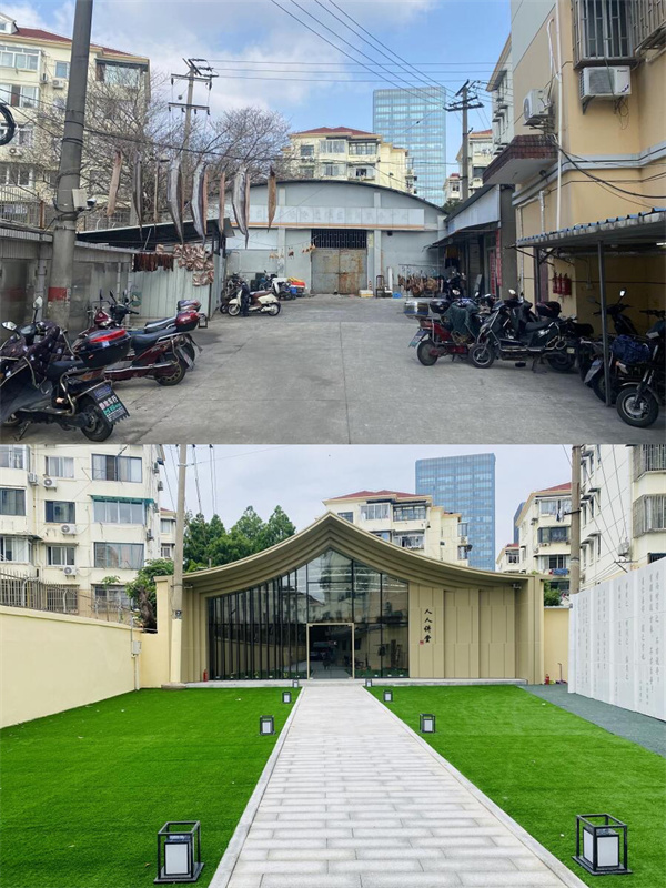 五角場街道曾經的菜場大棚變“人人講堂”。 五角場街道供圖