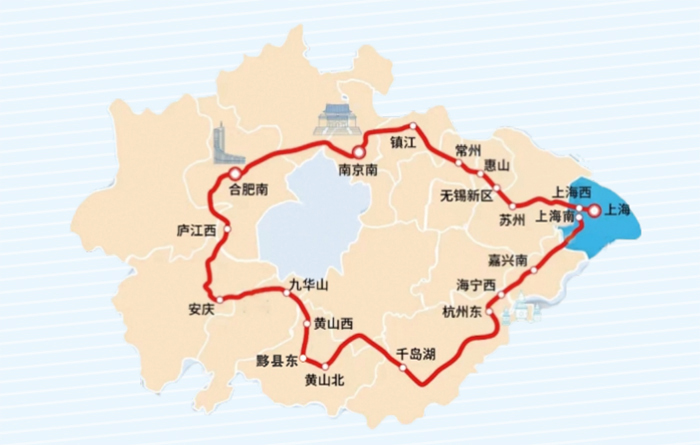 長三角超級環線路線圖。上海鐵路部門供圖